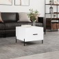 vidaXL Mesa de centro madera de ingeniería brillo blanco 50x50x40 cm