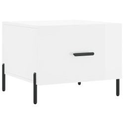 vidaXL Mesa de centro madera de ingeniería brillo blanco 50x50x40 cm