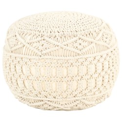 vidaXL Puf de macramé hecho a mano algodón 45x30 cm