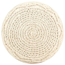 vidaXL Puf de macramé hecho a mano algodón 45x30 cm