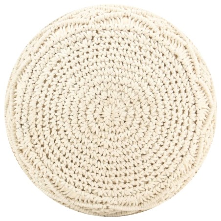 vidaXL Puf de macramé hecho a mano algodón 45x30 cm