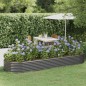 vidaXL Jardinera arriate acero recubrimiento polvo gris 322x100x36 cm vidaXL Jardinera arriate acero recubrimiento polvo gris 322x100x36 cm