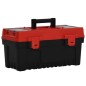 vidaXL Set de cajas de herramientas 2 pzas polipropileno negro y rojo