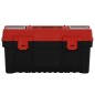 vidaXL Set de cajas de herramientas 2 pzas polipropileno negro y rojo