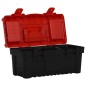 vidaXL Set de cajas de herramientas 2 pzas polipropileno negro y rojo