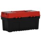 vidaXL Set de cajas de herramientas 2 pzas polipropileno negro y rojo