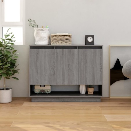 vidaXL Aparador de madera de ingeniería gris Sonoma 97x31x75 cm
