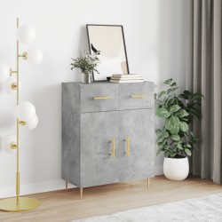 vidaXL Aparador de madera de ingeniería gris hormigón 69,5x34x90 cm