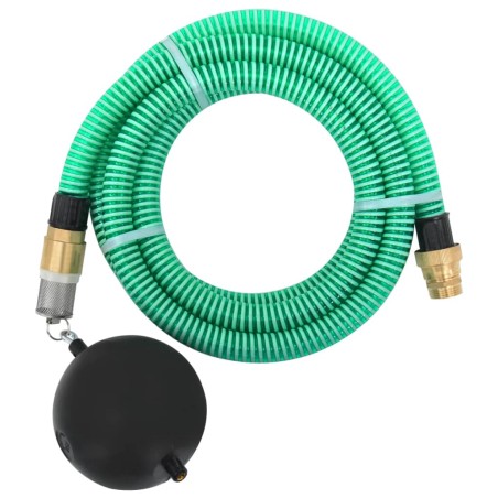 vidaXL Manguera de succión con conectores de latón PVC verde 29 mm 20m
