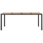 vidaXL Mesa de jardín ratán PE negro y superficie madera maciza acacia vidaXL Mesa de jardín ratán PE negro y superficie madera maciza acacia