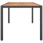 vidaXL Mesa de jardín ratán PE negro y superficie madera maciza acacia vidaXL Mesa de jardín ratán PE negro y superficie madera maciza acacia