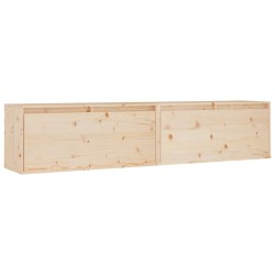 vidaXL Armario de pared 2 uds madera maciza de pino 80x30x35 cm