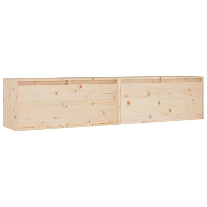 vidaXL Armario de pared 2 uds madera maciza de pino 80x30x35 cm vidaXL Armario de pared 2 uds madera maciza de pino 80x30x35 cm