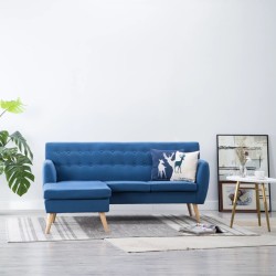 vidaXL Sofá con forma de L tapizado tela azul 171,5x138x81,5 cm