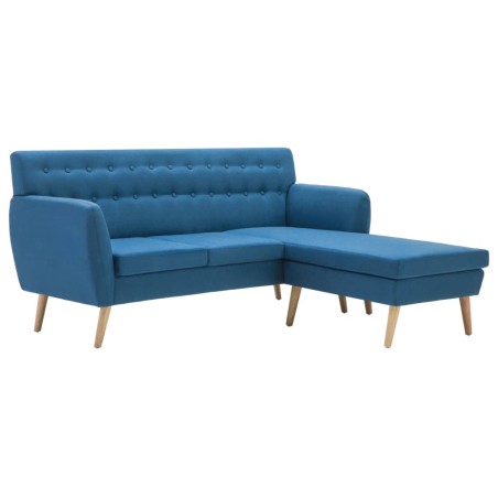 vidaXL Sofá con forma de L tapizado tela azul 171,5x138x81,5 cm