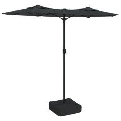 vidaXL Sombrilla doble con luces LED antracita 316x240 cm