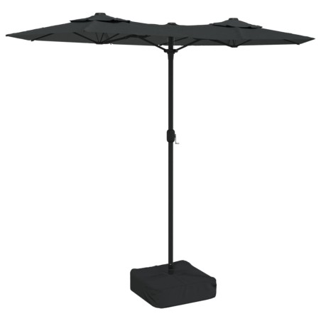 vidaXL Sombrilla doble con luces LED antracita 316x240 cm