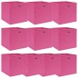 vidaXL Cajas de almacenaje 10 uds tela rosa 32x32x32 cm
