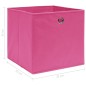 vidaXL Cajas de almacenaje 10 uds tela rosa 32x32x32 cm
