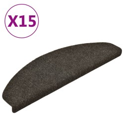 vidaXL Alfombrillas autoadhesivas escalera 15 uds antracita 65x21x4 cm