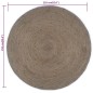 vidaXL Alfombra de yute tejida a mano redonda gris 210 cm vidaXL Alfombra de yute tejida a mano redonda gris 210 cm