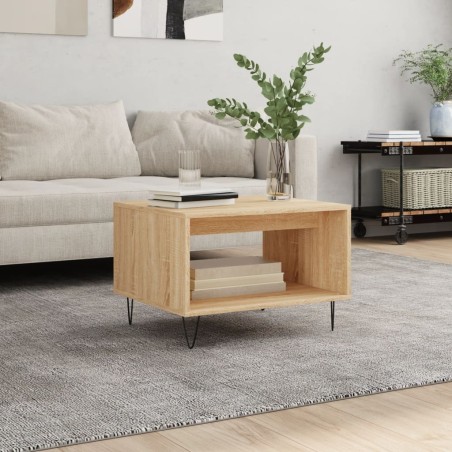 vidaXL Mesa de centro madera de ingeniería roble Sonoma 60x50x40 cm