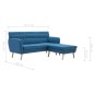 vidaXL Sofá con forma de L tapizado tela azul 171,5x138x81,5 cm vidaXL Sofá con forma de L tapizado tela azul 171,5x138x81,5 cm