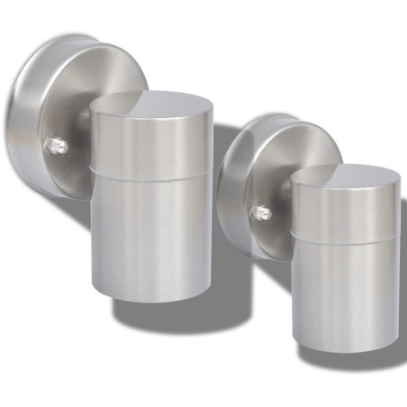 vidaXL Lámpara de pared exterior 2 uds acero inoxidable descendente