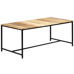 vidaXL Mesa de comedor madera maciza de mango rugoso 180x90x75 cm
