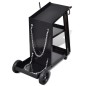 vidaXL Carro de soldadura negro con 3 estantes organizador de taller vidaXL Carro de soldadura negro con 3 estantes organizador de taller