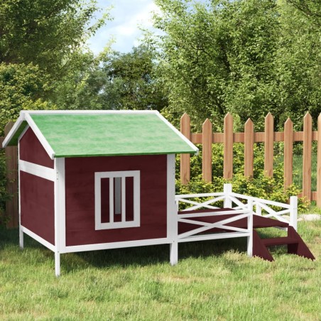 vidaXL Caseta para perros madera maciza pino color moca 159x120x88,5cm
