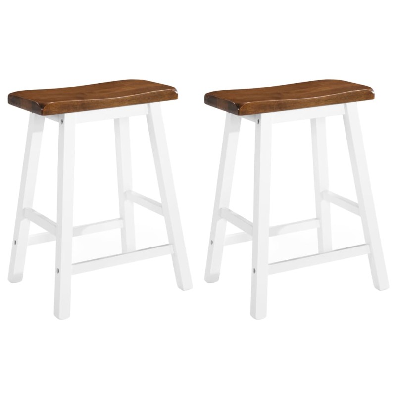 vidaXL Taburetes de cocina 2 unidades madera maciza vidaXL Taburetes de cocina 2 unidades madera maciza