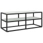 vidaXL Mueble para TV negro con vidrio de mármol blanco 100x40x40 cm vidaXL Mueble para TV negro con vidrio de mármol blanco 100x40x40 cm