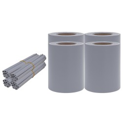 vidaXL Paneles de privacidad 4 uds PVC gris claro mate 35x0,19 m
