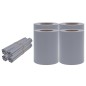 vidaXL Paneles de privacidad 4 uds PVC gris claro mate 35x0,19 m