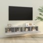 vidaXL Mueble TV de pared 2 uds madera contrachapada gris 100x30x30cm vidaXL Mueble TV de pared 2 uds madera contrachapada gris 100x30x30cm