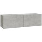 vidaXL Mueble TV de pared 2 uds madera contrachapada gris 100x30x30cm vidaXL Mueble TV de pared 2 uds madera contrachapada gris 100x30x30cm