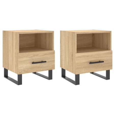 vidaXL Mesita noche 2 uds madera ingeniería roble Sonoma 40x35x47,5 cm