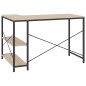 vidaXL Escritorio de ordenador contrachapada negro y roble 110x72x70cm vidaXL Escritorio de ordenador contrachapada negro y roble 110x72x70cm