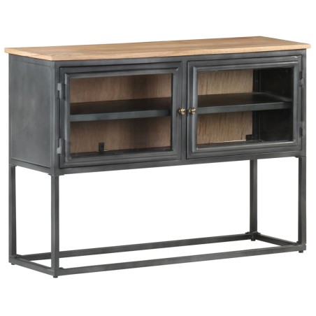 vidaXL Aparador de madera maciza de acacia gris 100x30x70 cm