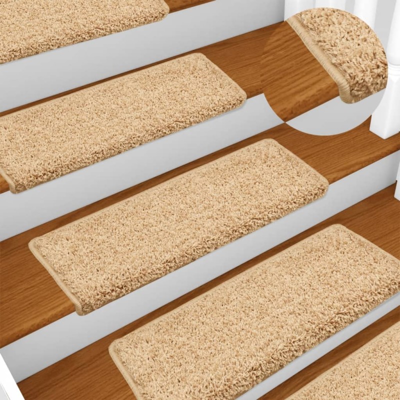 vidaXL Alfombrillas de escalera 10 unidades marrón 56x17x3 cm vidaXL Alfombrillas de escalera 10 unidades marrón 56x17x3 cm
