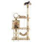 vidaXL Rascador para gatos con poste de sisal 140 cm huellas beige vidaXL Rascador para gatos con poste de sisal 140 cm huellas beige