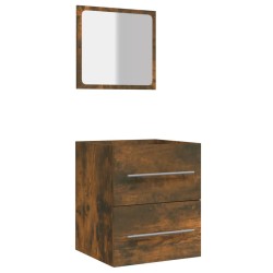 vidaXL Armario de baño con espejo color roble ahumado 41x38,5x48 cm 