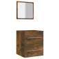 vidaXL Armario de baño con espejo color roble ahumado 41x38,5x48 cm vidaXL Armario de baño con espejo color roble ahumado 41x38,5x48 cm