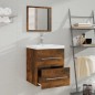 vidaXL Armario de baño con espejo color roble ahumado 41x38,5x48 cm vidaXL Armario de baño con espejo color roble ahumado 41x38,5x48 cm