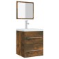 vidaXL Armario de baño con espejo color roble ahumado 41x38,5x48 cm vidaXL Armario de baño con espejo color roble ahumado 41x38,5x48 cm