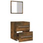 vidaXL Armario de baño con espejo color roble ahumado 41x38,5x48 cm vidaXL Armario de baño con espejo color roble ahumado 41x38,5x48 cm