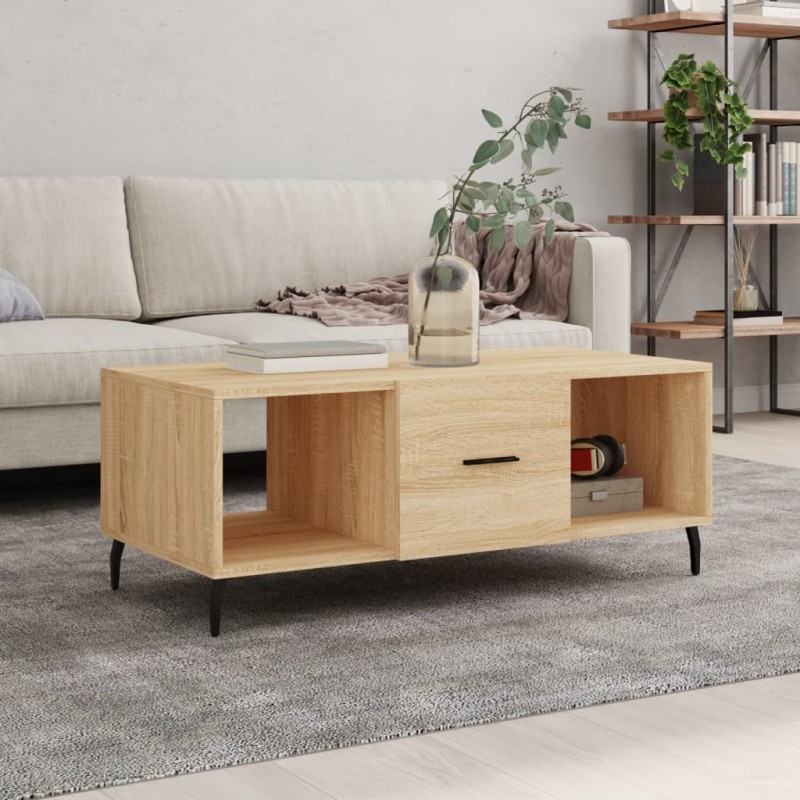 vidaXL Mesa de centro madera contrachapada roble Sonoma 102x50x40 cm vidaXL Mesa de centro madera contrachapada roble Sonoma 102x50x40 cm