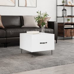 vidaXL Mesa de centro madera de ingeniería brillo blanco 50x50x40 cm