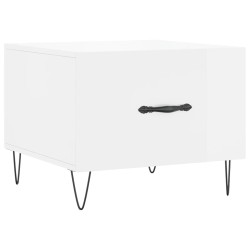 vidaXL Mesa de centro madera de ingeniería brillo blanco 50x50x40 cm